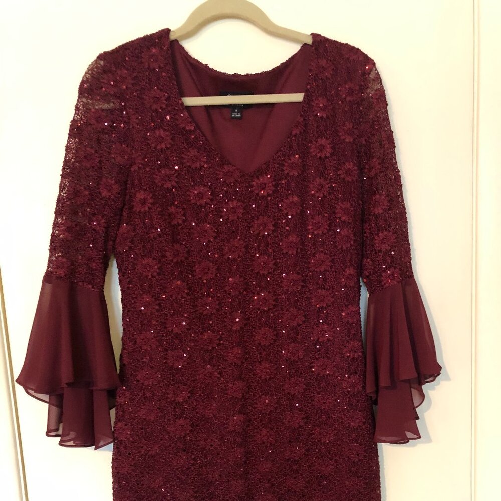 Burgundy Sheath Dress Size 8